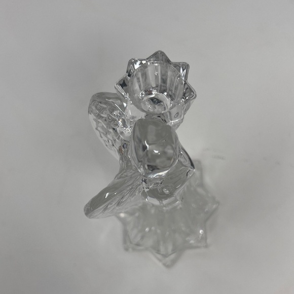 Angle Clear Glass Winged Decorative Holiday Candleholder - Picture 6 of 8